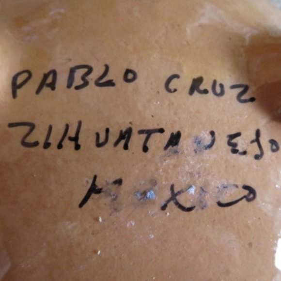 Footed Pottery BOWL Chili Pepper Design Mexico (K187) - Picture 5 of 5